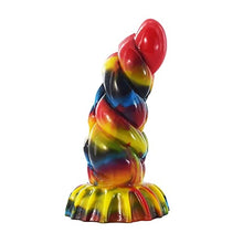 Load image into Gallery viewer, FHBWQY Curved Anal Toys Men&#39;s Liquid Silicone Fantasy Buttocks Stuffed with Monsters Beads Realistic Fake Penis Sex Supplies (Color : E)
