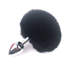 Load image into Gallery viewer, Tail Fur Furry Rabbit Tail Plug Stainless Steel Tail Plug Adult for Women Men Cospaly Game
