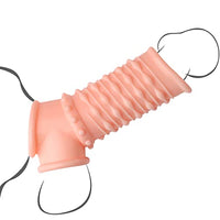 ERUN Silicone Penis Enlargement Sleeves Cock Ring Male Erection Enhancement Premium, Adult Particle Rotation Type Reusable Penis Ring, Delayed Ejaculation (Skin)