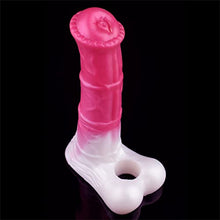 Load image into Gallery viewer, Horse Penis Sleeve with Cock Ring 8 Inch Silicone Penis Hollow Sleeves with Extention Enlargement Soft Adult Toy for Male Women Couples - L
