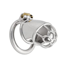 Load image into Gallery viewer, Jefisry Chasity Cage for Men Metal Chastity Device Breathable Male Abstinence Chastity Lock Cock Cage Penis Cage Prevent Erection Toy J1740 40mm Silver Grey
