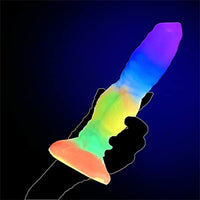 8 Inch Luminous Dog Dildo Silicone Simulation Animal Dog Penis with Suction Cups Adult Sex Toys Full Body can be Luminous Male and Female Fun Anal Plug