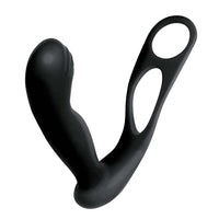 Nasstoys - Butts Up - Rechargeable Silicone Prostate Massager with Scrotum & Cock Ring - Black