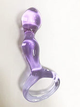 Load image into Gallery viewer, CCHW Glass Dildo Anal Beads, Crystal Anal Beads Pleasure Wand Butt Plug G-spot P-spot Massager Pleasure Wand Penis Anal Sex Toys for Men Women, Light Purple
