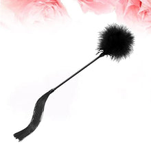 Load image into Gallery viewer, 2pcs for Removable Toy Feather Toys Lovers Fetish Whip Date Pets Party Flogger Night Beat Silicone Couples Flirting Spanking Paddle Tickler Cosplay Leather Paddles Tease Black
