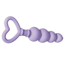 Load image into Gallery viewer, Evolved Love Is Back - Sweet Treat - Silicone Heart-Shaped Anal Plug with Four Anal Beads - Purple
