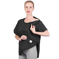 Post Surgery Shirt Short Sleeve Post Shoulder Surgery Shirt Rehab Clothes Post Mastectomy Shirts with Drain Management Pockets(AA13-XL)