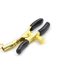 Load image into Gallery viewer, LuGuoQTing Adjustable Nipple Clamps, Golden Non Piercing Nipple Clips with Soft Rubber Cap &amp; Nipple Clip Inlaid with Transparent Glass Beads
