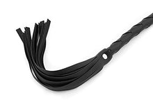 Load image into Gallery viewer, Long Leather Whip, 33&#39;&#39; Riding Crop, Horse Whip, Riding Whip for Horses, Leather Horse Whip, Black Whip Leather
