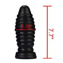 Load image into Gallery viewer, Aptitan Large Ribbed Anal Plug Big Butt Plug Anus Stimulator Anal Training Toy for Advanced Men Women (Black)
