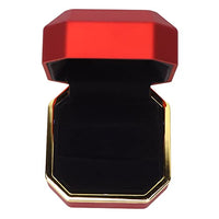 DOINGKING Lighted Rings Box, Plastic Outer Layer Luxurious and Elegant Easy to Carry Easy to Open and Close Lighted Ring Display Box for Marriage Proposals for Lovers(red)