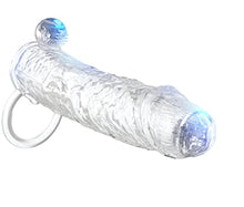 Load image into Gallery viewer, +7sueflly Vibrating Penis Extender Sleeve with 10 Vibration Modes, Penis Sleeve Vibratior Penis Enlarger Device with Penis Ring, Male Penis Extension Sleeve for Sex, Adult Sex Toys (Transparent)
