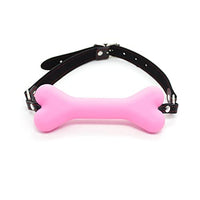 COVETHHQ Doggy Bone Mouth Ball Gag Silicone Fetish Slave Ball Gag Oral Fixation Mouth Stuffed Sex Toys for Couples (Color : Pink)