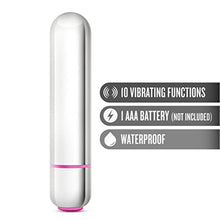 Load image into Gallery viewer, Blush Play with Me Cutey Vibe Plus - 10 Vibrating Functions Mini Bullet Vibrator - Travel Size - Discreet Pocket Stimulator - Waterproof - Sex Toy for Women - Sex Toy for Couples - Silver
