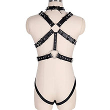 Load image into Gallery viewer, CAOMIAN Men Black Sexy Leather Vest Bondage Lingerie Gay Harness Adjustable Body Chest Harness Full Body BDSM Strap Belt Restraint Kit (Color : MH-078-Black)
