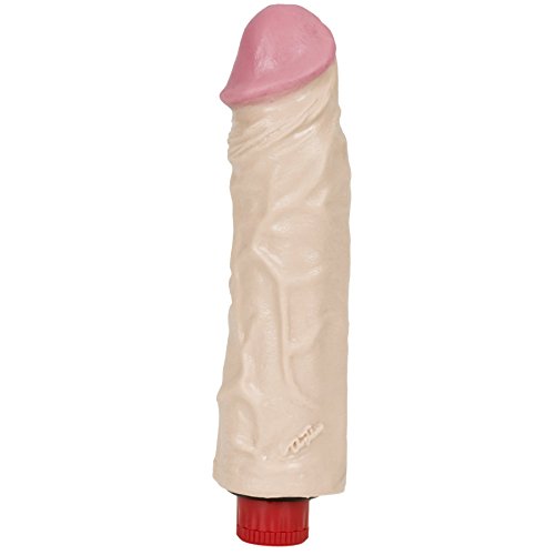 Doc Johnson The Naturals - 7.5 Inch Heavy Veined Vibrating Dong - 7.5 in. Long and 2.1 in. Wide - Twist Bottom To Control Vibration Speed - Dildo - White