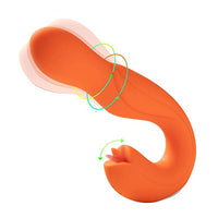 Clitoral Licking Rotating G Spot Vibrator Honey Play Box Joi  3 in 1 Clit Tongue Dildo Vaginal Vibrating Stimulator Adult Sex Toys with 7 Rotating& 7 Clit Licking Modes Massager Butt Plug (Orange)