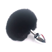 Load image into Gallery viewer, Tail Fur Furry Rabbit Tail Plug Stainless Steel Tail Plug Adult for Women Men Cospaly Game
