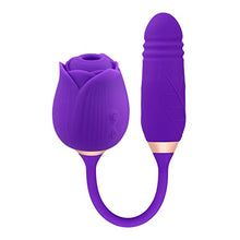 Load image into Gallery viewer, Rose Toy Vibrator for Women, 2 in 1 Nipple Sucker Oral Sex Vibrating Wand, G Spot Rose Vibrator, Clitoral Vibrator, Dildo Stimulator Vaginal and Anal Sex Toy, 1.0 Count
