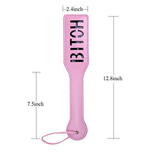 Load image into Gallery viewer, VENESUN Bitch Spanking Paddle for Adults, 12.8inch Faux Leather BDSM Paddle for Sex Play, Pink
