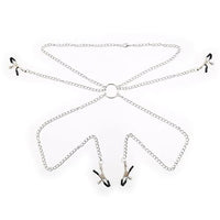 MONEYN Clip Clamps with Chain, Adjustable MONEYN Clamps for Women Men, MONEYN Clamps for Pleasure Sex, Non Piercing Breast Stimulation Clamps (A-Silver)