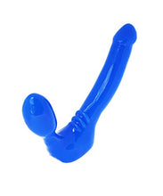 Load image into Gallery viewer, FEELDOE  Slim Silicone Strapless Strap-on Harness-Free Double Dildo (Without Vibrator) Small Size: 5-1/2&quot; X 1-1/4&quot; in Blue
