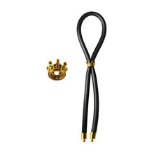 Load image into Gallery viewer, Bolo C-Ring Lasso Bead Silicone, Gold Crown, Black, 1.3 Ounce
