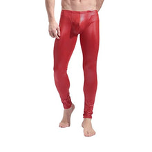 Load image into Gallery viewer, YiZYiF Fashion Men&#39;s Faux Leather PVC Trousers Night Club Dance Slim Long Pants (Medium(Waistline 27.0-38.0&quot;/68-96cm), Red)
