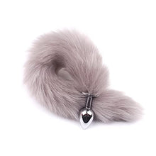 Load image into Gallery viewer, LSCZSLYH Fox Tail Anal Plug Tail Dildo Accessory Butt Plug Fox Tail Role Play for Couple Cosplay (Color : Heather Grey)
