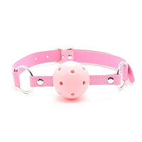 LSCZSLYH BDSM Oral Sex Toys Open Mouth Gag Ball Fetish Bondage Restraints Belts with Mouth Gags Couples Game (Color : Pink Gag Pink Belt)