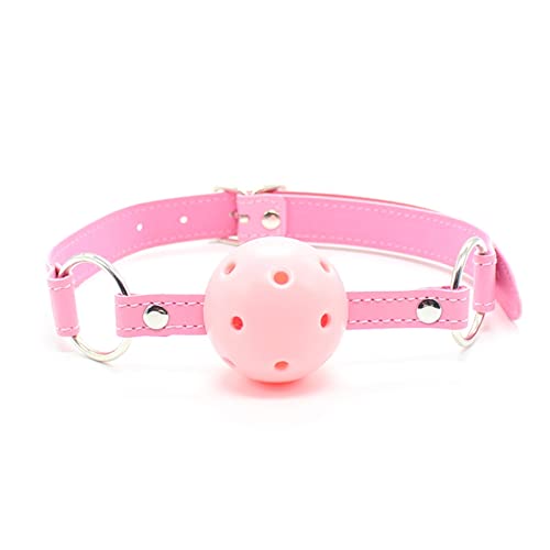 LSCZSLYH BDSM Oral Sex Toys Open Mouth Gag Ball Fetish Bondage Restraints Belts with Mouth Gags Couples Game (Color : Pink Gag Pink Belt)