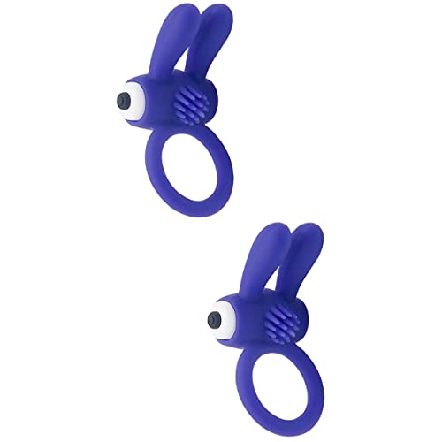 2pcs Men Silicone Rabbit Vibrating Rings Wearable Mini Vibrator Spotter Stimulator for Men Women