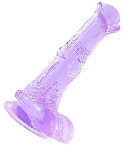 8.3 inch Purple Horse Dildo,Jelly Butt Plug Sex Toys with Suction Cup for Women