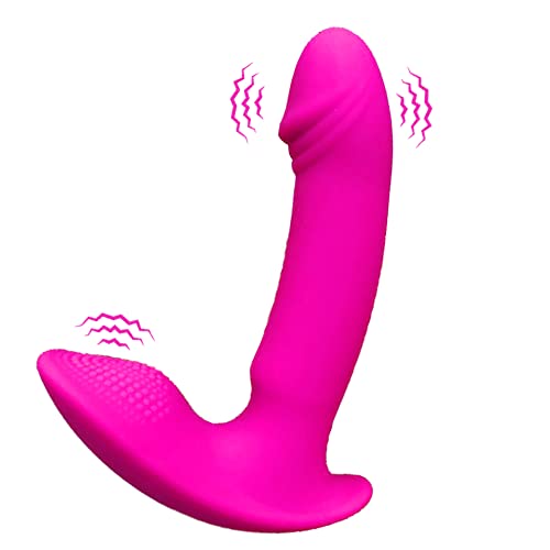 ERUN Silicone Vibrating Anal Beads Butt Plug Wearable Vibrator Mimic Finger Sam Quiet Panty Vibrator 10 Vibration G Spot Vibrator, Sex Toys for Adult Women (Pink)