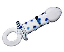 Load image into Gallery viewer, CCHW Glass Dildo Anal Butt Plug, Crystal Pleasure Wand Dildo Penis G-spot Stimulation Personal Massager Anal Sex Toy, Blue Spots, 1.0 Count
