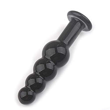 Load image into Gallery viewer, Epichao Black Graduated Anal Bead Plug Crystal Butt Bead Plug Glass Anal Trainer Toy
