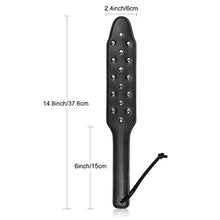 Load image into Gallery viewer, VENESUN Studded Spanking Paddle for Adult BDSM, 14.8in Faux Leather Sex Toys Paddles for Bondage Role Play
