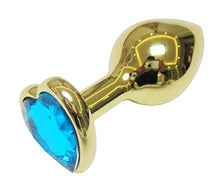 Load image into Gallery viewer, 3Pcs Set Luxury Metal Butt Toys Heart Shaped Anal Trainer Jewel Butt Plug Kit S&amp;M Adult Gay Anal Plugs Woman Men Sex Gifts Things for Beginners Couples Large/Medium/Small,Golden Blue
