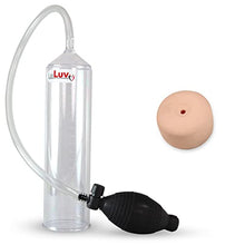 Load image into Gallery viewer, LeLuv Easyop 2.25 Inch by 9 Inch Cylinder Penis Pump Black Bgrip Ball Handle Clear Graduated Cylinder/Clear Collapse-Resistant Hose + Large Anus Donut [200004-005]
