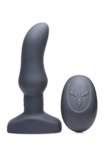 Lynx Slim Curved Anal Plug with Rotating Beads - Black