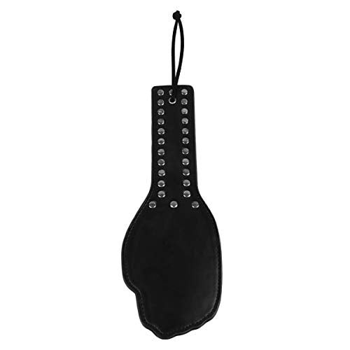 HEALLILY Adults Flirting Paddle Bat Leather Palm Shaped Restraint Toy Flirting Slapper Role-Play Supplies for Couples Adults Lover (Black)