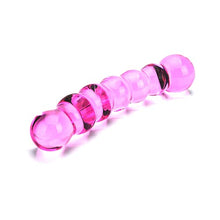 Load image into Gallery viewer, Loving Joy Ribbed Glass Dildo, Pink Glass Dildo Sex Toy, Glass Sex Toy
