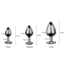 Load image into Gallery viewer, Anal Plugs Sex Toys Set, 3Pcs Adlut Toys Safety Metal Butt Plug Sexy Toy with Crystal Diamond Anal Toy for Men Women Anal Trainer Beginner(Purple)
