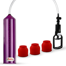 Load image into Gallery viewer, LeLuv Vacuum Pump Easyop Purple 2.25 Inch x 9 Inch Cylinder Clear Hose Tgrip Handle Clear Kink-Resistant Hose Bundle with 3 Medium Sleeves
