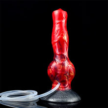 Load image into Gallery viewer, FRRDEI G Spot Squirting Dildo Ejaculating Realistic Dildo Dog Knotted Dildo with Strong Suction Cup Soft Flexible, Red Gold Black, 1.0 Count
