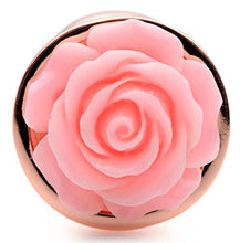 Load image into Gallery viewer, Booty Sparks Pink Rose Gold Small Anal Plug for Women | Easy Insertion Adult Rose Toy for Beginners | Easy to Clean Weighted Aluminum Alloy | Great for Temperature Play
