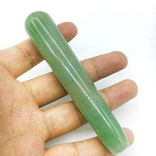 Load image into Gallery viewer, DingSheng 4&quot; Natural Quartz Crystal Massage Wand Crystal GuaSha Massage Tool Relaxing Reiki Healing Stone Body Chakra Face Massage Acupuncture Therapy (Green Aventurine)
