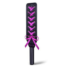 Load image into Gallery viewer, Under The Bed Restraints System Bondage SM Sex Toy Leather Paddle Hand Slapper Spanking Paddle with Ribbon Bow Lace Trim Couples Role Game Play Fancy Dress Up Costume
