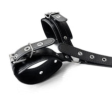 Load image into Gallery viewer, THAT NIGHT Sexy Exotic Costumes, Handcuffs Leather Flirting Restraint Straps Back Bondage Sex Toys for Bondage Leather Goods Black
