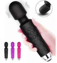 Load image into Gallery viewer, Purple 20 Patterns Mini Wand Massager USB Rechargeable Silicone AV Vibrator Pleasure Woman Stimulation Toys 2023
